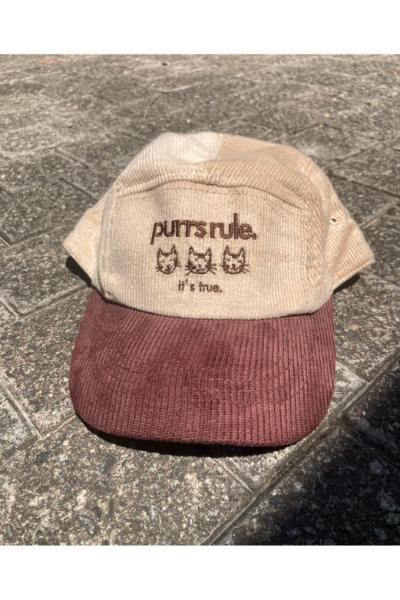 Purrs Rule - Corduroy Camp Caps